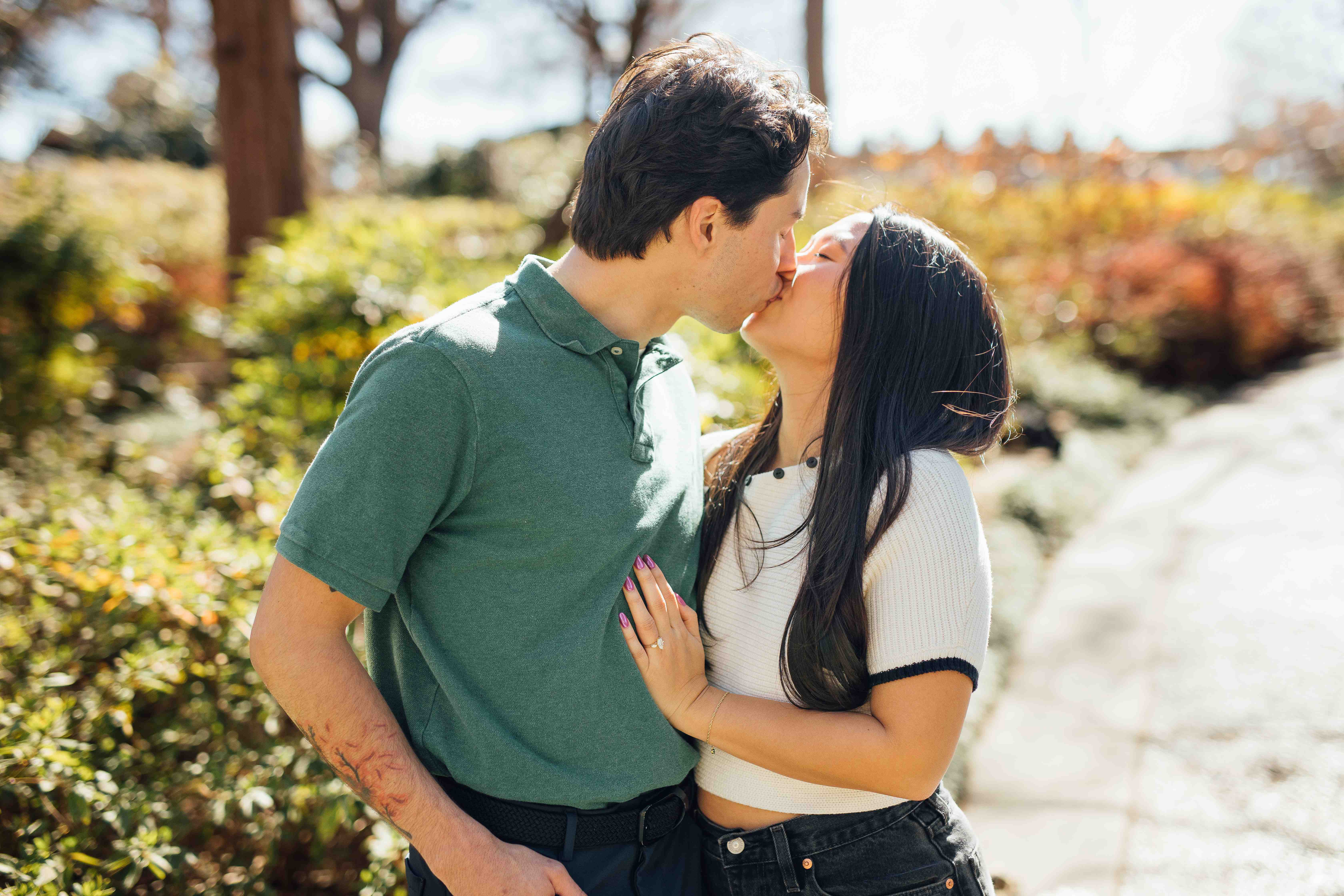 Emily and Matthew kissing